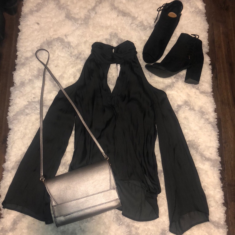 Silky Cold Shoulder Top